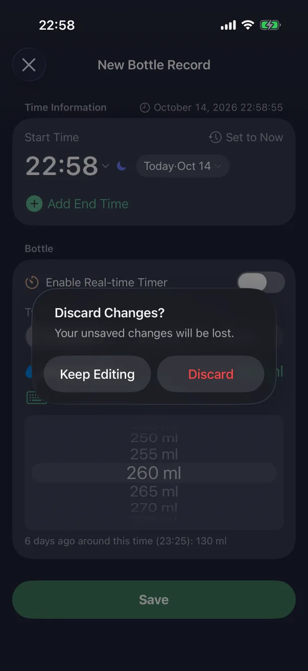 The cancel confirmation.