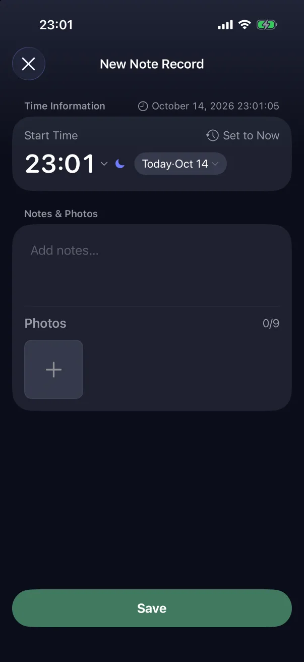 New Note Record.