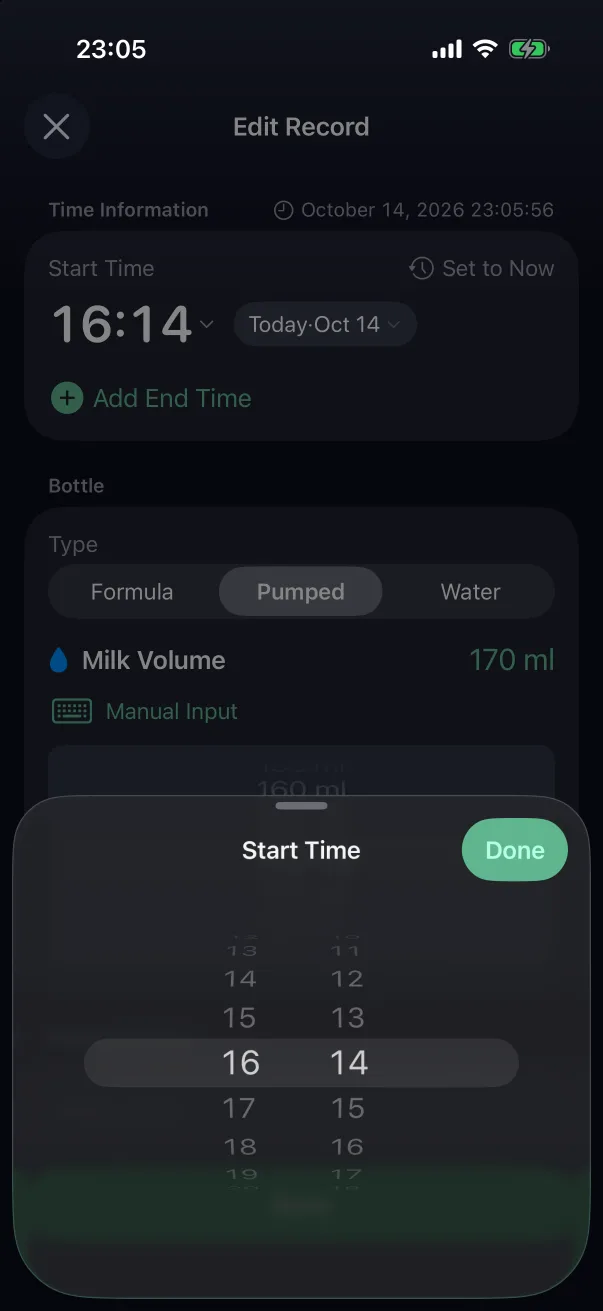 Changing the start time.
