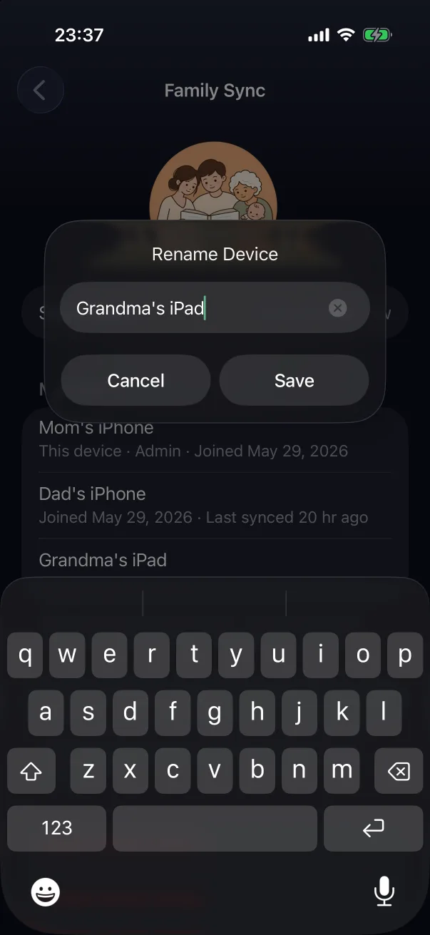 Renaming a device.