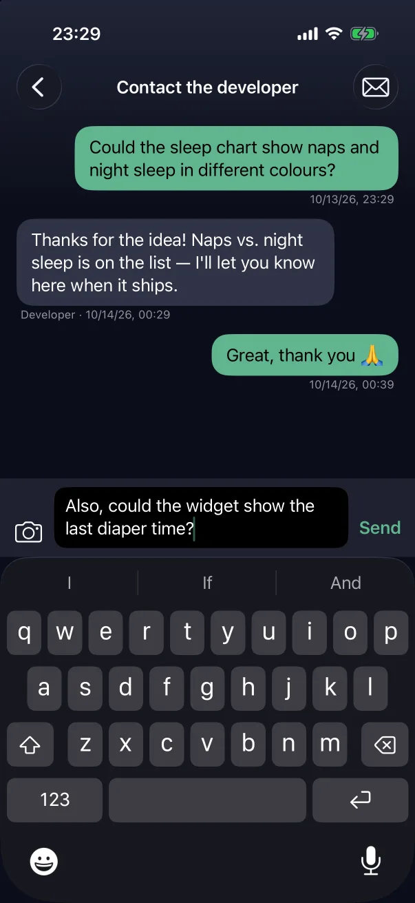 Writing a message.