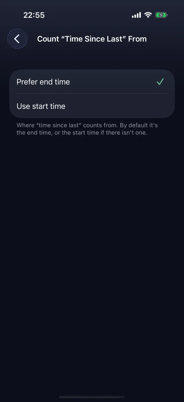 Settings → Last record time basis.