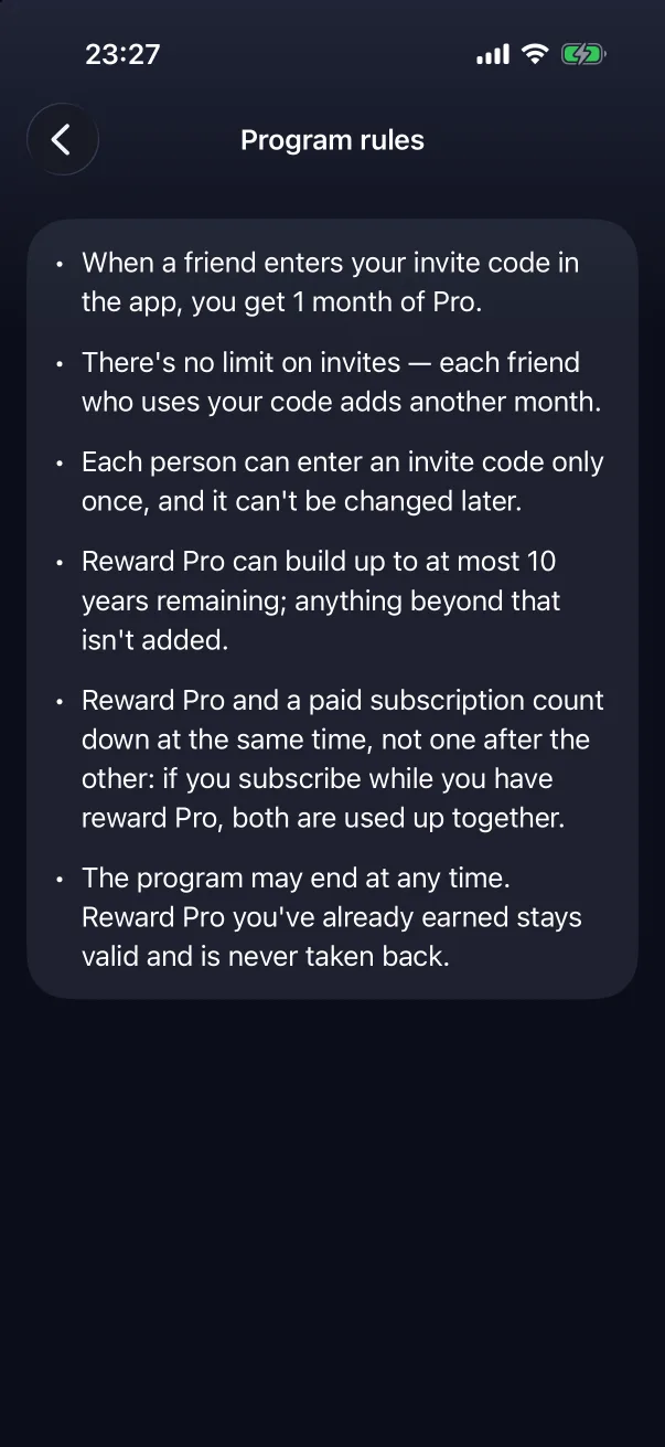 Program rules.