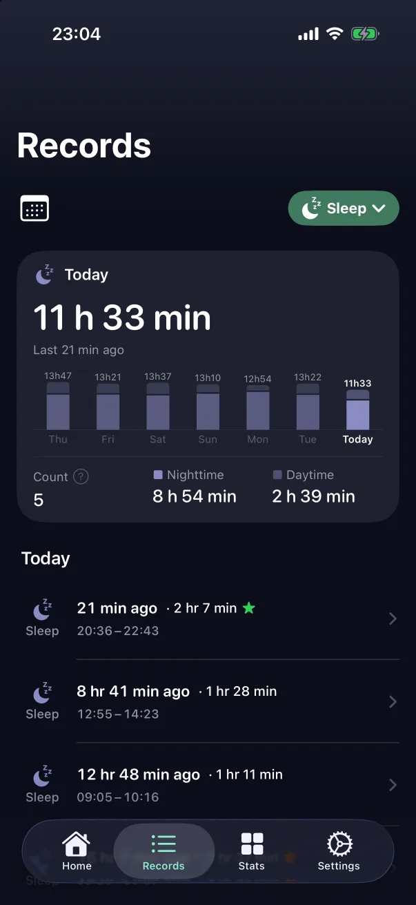 Filtered to sleep.