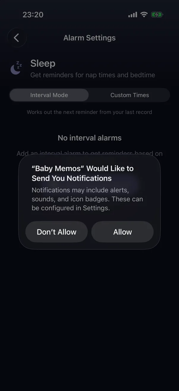 iOS asks for notification permission the first time.