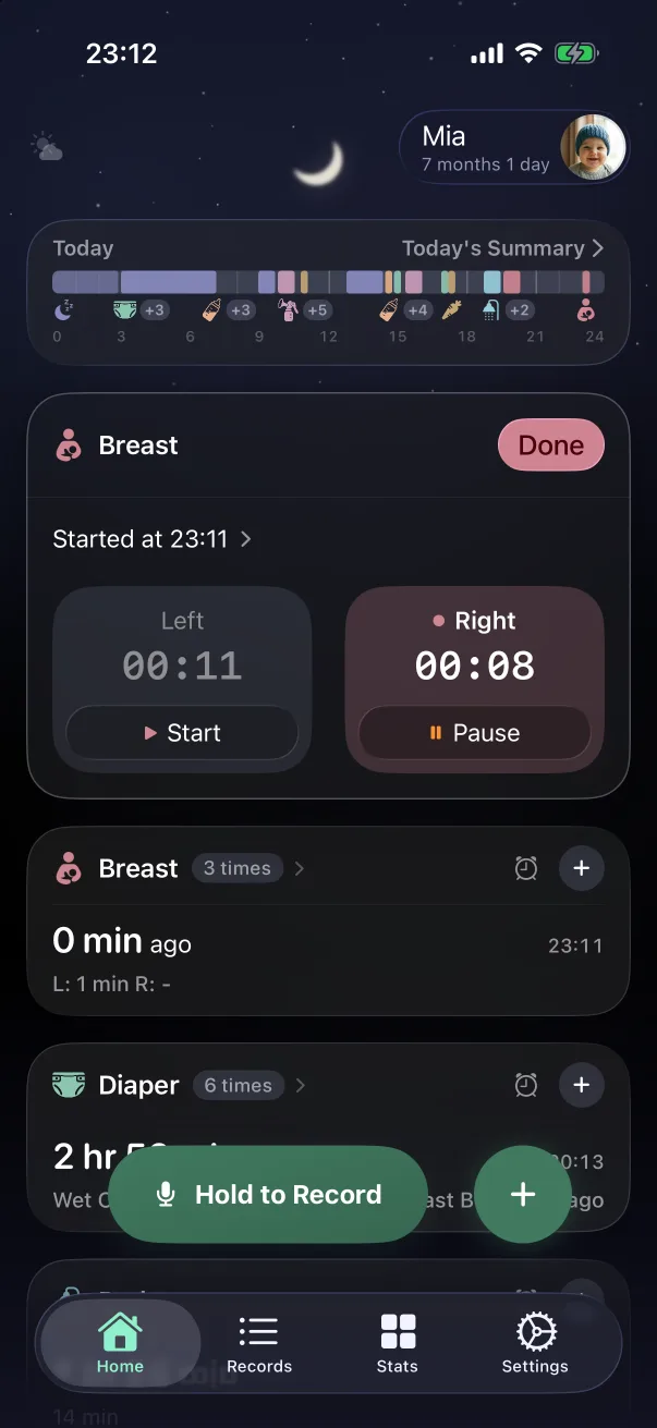Right side running; the left has stopped.