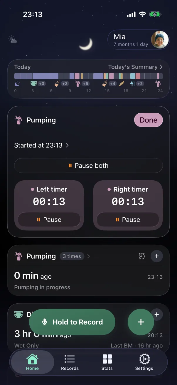 A pumping timer with both sides running.