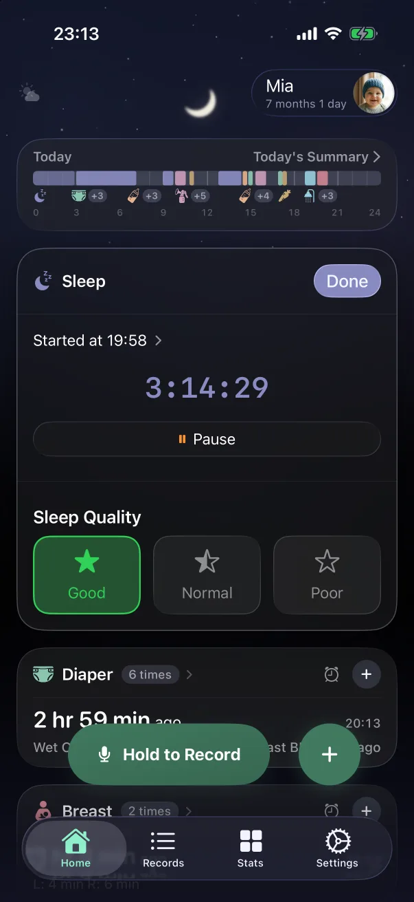 A sleep timer running.