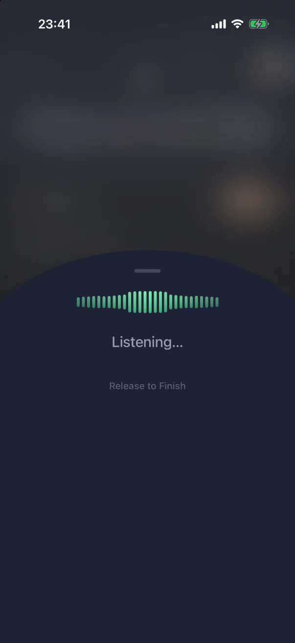 Listening while the button is held.