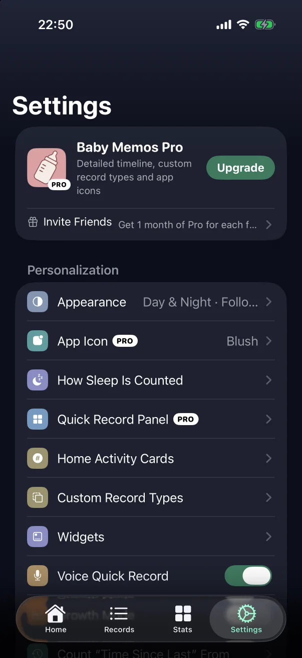 Settings → Voice Quick Record.