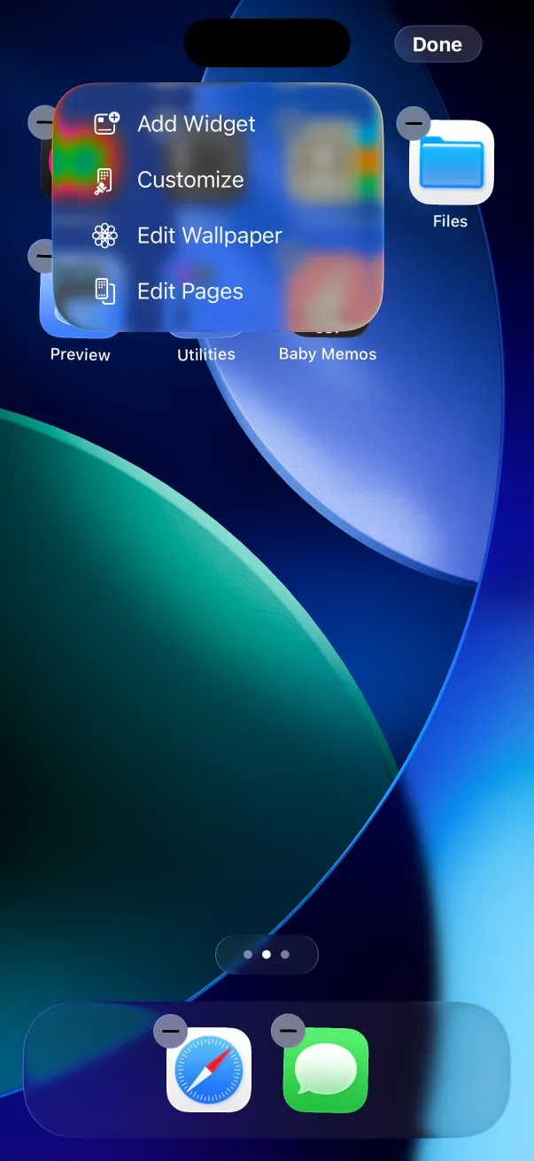 Edit → Add Widget.