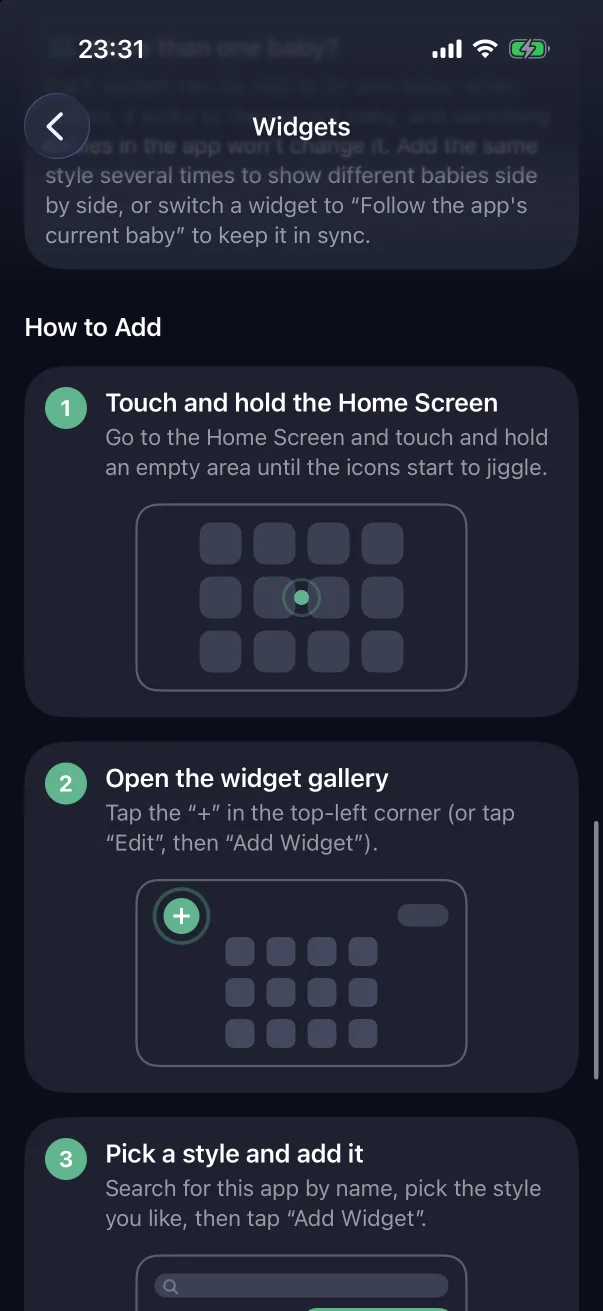 How to add, steps 1–2.